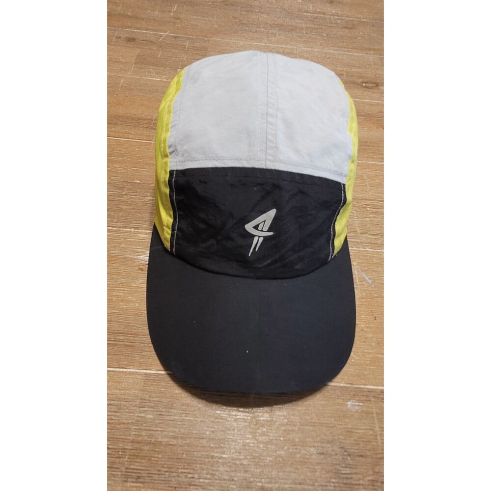 Primark 5 Panel Trail Running Hat Cap Gray Black Neon Yellow Yoga Hiking Tennis